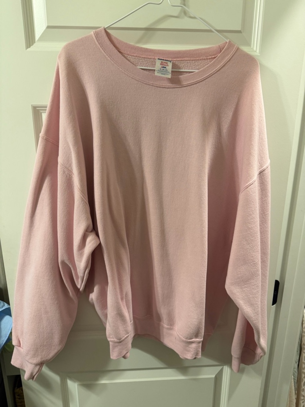 Jerzees Light Pink Oversized Crewneck Sweatshirt